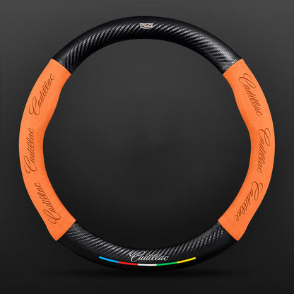 High Strength Carbon Fiber Suede Steering Wheel Cover - Anti-slip, Wear-resistant, Heat Stable, Stylish