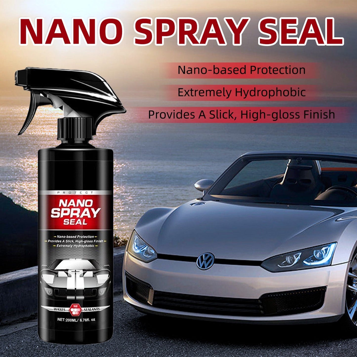 AutomotiCoating Agent Nano-Polish Ceramic Coating Wax Spray 200ml Water-Repellent Car Sealant