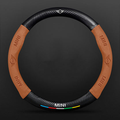 High Strength Carbon Fiber Suede Steering Wheel Cover - Anti-slip, Wear-resistant, Heat Stable, Stylish