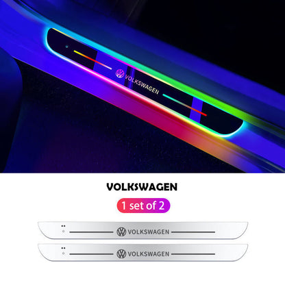 Wireless LED Color-Changing Ambient Door Sill Lights - Auto Welcome Projection Scuff Plate with Smart Motion Sensor