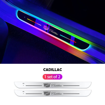 Wireless LED Color-Changing Ambient Door Sill Lights - Auto Welcome Projection Scuff Plate with Smart Motion Sensor