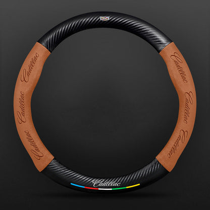 High Strength Carbon Fiber Suede Steering Wheel Cover - Anti-slip, Wear-resistant, Heat Stable, Stylish