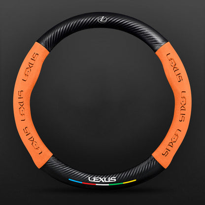 High Strength Carbon Fiber Suede Steering Wheel Cover - Anti-slip, Wear-resistant, Heat Stable, Stylish