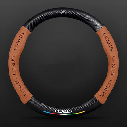 High Strength Carbon Fiber Suede Steering Wheel Cover - Anti-slip, Wear-resistant, Heat Stable, Stylish