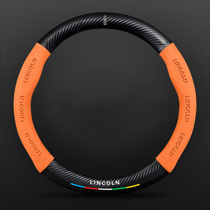 High Strength Carbon Fiber Suede Steering Wheel Cover - Anti-slip, Wear-resistant, Heat Stable, Stylish