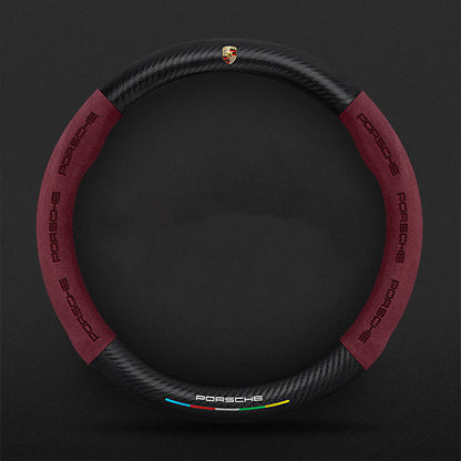 High Strength Carbon Fiber Suede Steering Wheel Cover - Anti-slip, Wear-resistant, Heat Stable, Stylish