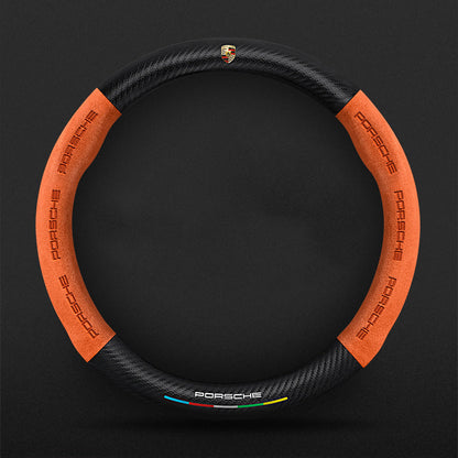 High Strength Carbon Fiber Suede Steering Wheel Cover - Anti-slip, Wear-resistant, Heat Stable, Stylish
