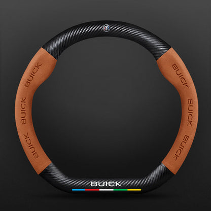 High Strength Carbon Fiber Suede Steering Wheel Cover - Anti-slip, Wear-resistant, Heat Stable, Stylish