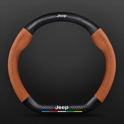 High Strength Carbon Fiber Suede Steering Wheel Cover - Anti-slip, Wear-resistant, Heat Stable, Stylish