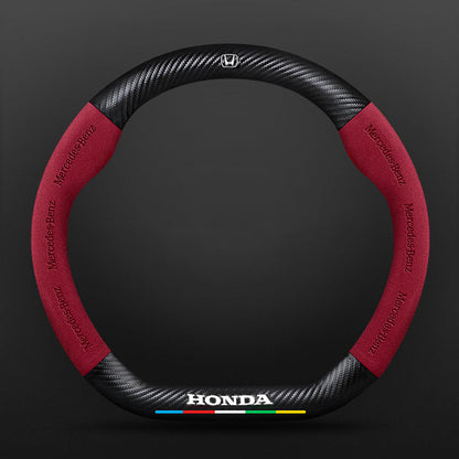 High Strength Carbon Fiber Suede Steering Wheel Cover - Anti-slip, Wear-resistant, Heat Stable, Stylish