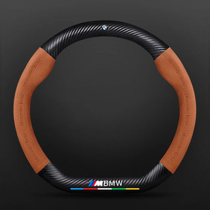 High Strength Carbon Fiber Suede Steering Wheel Cover - Anti-slip, Wear-resistant, Heat Stable, Stylish