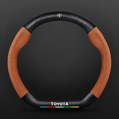 High Strength Carbon Fiber Suede Steering Wheel Cover - Anti-slip, Wear-resistant, Heat Stable, Stylish