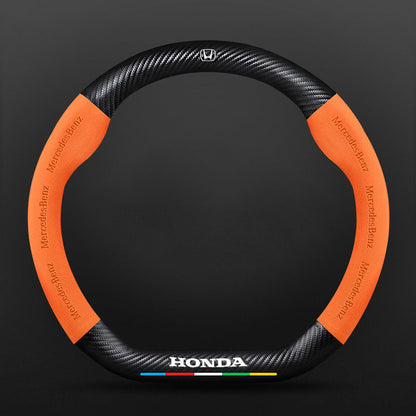 High Strength Carbon Fiber Suede Steering Wheel Cover - Anti-slip, Wear-resistant, Heat Stable, Stylish