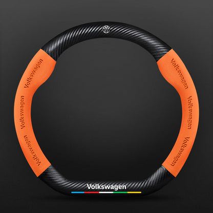 High Strength Carbon Fiber Suede Steering Wheel Cover - Anti-slip, Wear-resistant, Heat Stable, Stylish