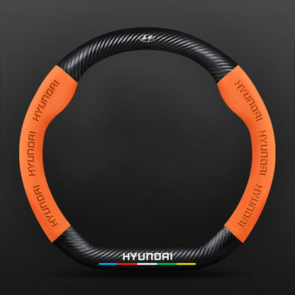 High Strength Carbon Fiber Suede Steering Wheel Cover - Anti-slip, Wear-resistant, Heat Stable, Stylish