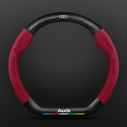 High Strength Carbon Fiber Suede Steering Wheel Cover - Anti-slip, Wear-resistant, Heat Stable, Stylish