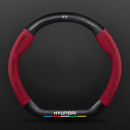 High Strength Carbon Fiber Suede Steering Wheel Cover - Anti-slip, Wear-resistant, Heat Stable, Stylish