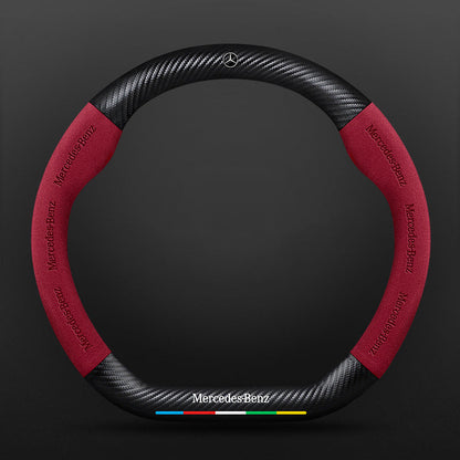 High Strength Carbon Fiber Suede Steering Wheel Cover - Anti-slip, Wear-resistant, Heat Stable, Stylish