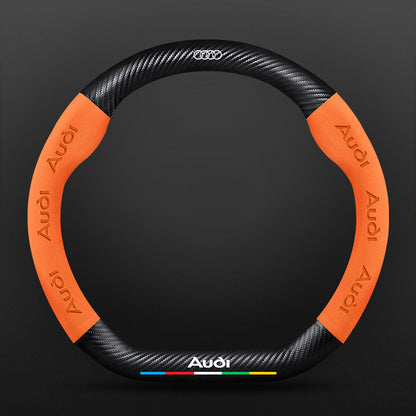 High Strength Carbon Fiber Suede Steering Wheel Cover - Anti-slip, Wear-resistant, Heat Stable, Stylish