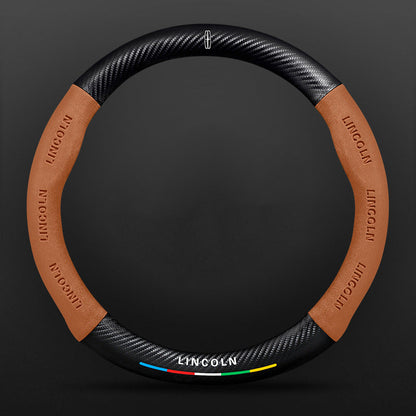 High Strength Carbon Fiber Suede Steering Wheel Cover - Anti-slip, Wear-resistant, Heat Stable, Stylish